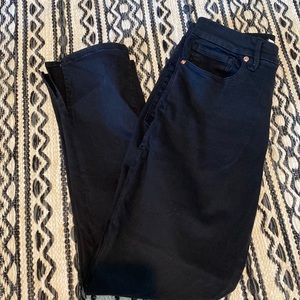 Good American Women's Good Waist Crop Side Slit Jeans - Black